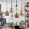 Ripoll hanging light, globe light, pendant light Amber, clear, Smoke-coloured, 6-light sources