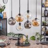 Ripoll hanging light, globe light, pendant light Amber, clear, Smoke-coloured, 6-light sources