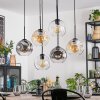 Ripoll hanging light, globe light, pendant light Amber, clear, Smoke-coloured, 6-light sources