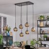 Ripoll hanging light, globe light, pendant light Smoke-coloured, 6-light sources