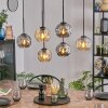 Ripoll hanging light, globe light, pendant light Amber, Smoke-coloured, 6-light sources