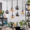 Ripoll hanging light, globe light, pendant light Amber, Smoke-coloured, 6-light sources