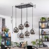 Ripoll hanging light, globe light, pendant light chrome, Smoke-coloured, 6-light sources