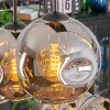 Ripoll hanging light, globe light, pendant light chrome, Smoke-coloured, 6-light sources