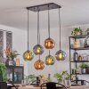 Ripoll hanging light, globe light, pendant light blue, green, coppery, 6-light sources