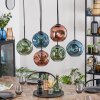 Ripoll hanging light, globe light, pendant light blue, green, coppery, 6-light sources