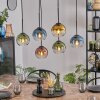 Koyoto hanging light, globe light, pendant light blue, gold, green, clear, coppery, 6-light sources