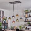 Koyoto hanging light, globe light, pendant light blue, gold, green, clear, coppery, 6-light sources