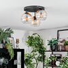 Koyoto ceiling light, globe light 30 cm Amber, clear, 3-light sources