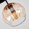 Koyoto ceiling light, globe light 30 cm Amber, clear, 3-light sources