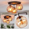 Koyoto ceiling light, globe light 30 cm Amber, 3-light sources