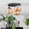 Koyoto ceiling light, globe light 30 cm Amber, 3-light sources