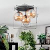 Koyoto ceiling light, globe light 30 cm Amber, 3-light sources