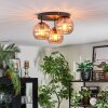 Koyoto ceiling light, globe light 30 cm Amber, 3-light sources
