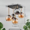 Koyoto ceiling light, globe light gold, black, 5-light sources