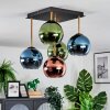 Koyoto ceiling light, globe light gold, black, 5-light sources
