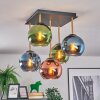 Koyoto ceiling light, globe light gold, black, 5-light sources