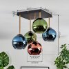 Koyoto ceiling light, globe light gold, black, 5-light sources
