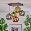 Koyoto ceiling light, globe light gold, black, 5-light sources