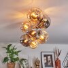 Ripoll ceiling light, globe light gold, black, 8-light sources