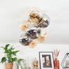 Ripoll ceiling light, globe light gold, black, 8-light sources