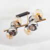 Ripoll ceiling light, globe light gold, black, 8-light sources