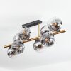 Ripoll ceiling light, globe light gold, black, 8-light sources
