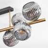 Ripoll ceiling light, globe light gold, black, 8-light sources
