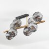 Ripoll ceiling light, globe light gold, black, 8-light sources