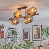 Ripoll ceiling light, globe light gold, black, 8-light sources