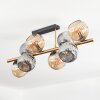 Ripoll ceiling light, globe light gold, black, 8-light sources