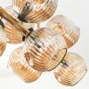 Ripoll ceiling light, globe light gold, black, 8-light sources