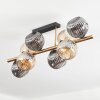 Ripoll ceiling light, globe light gold, black, 8-light sources