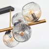 Ripoll ceiling light, globe light gold, black, 8-light sources