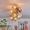 Ripoll ceiling light, globe light gold, black, 8-light sources