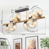 Ripoll ceiling light, globe light gold, black, 8-light sources