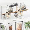 Ripoll ceiling light, globe light gold, black, 8-light sources