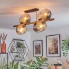 Ripoll ceiling light, globe light gold, black, 8-light sources