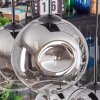 Ripoll hanging light, globe light, pendant light chrome, clear, Smoke-coloured, 6-light sources