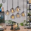Ripoll hanging light, globe light, pendant light clear, Smoke-coloured, 6-light sources
