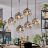 Ripoll hanging light, globe light, pendant light clear, Smoke-coloured, 6-light sources