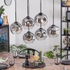 Ripoll hanging light, globe light, pendant light clear, Smoke-coloured, 6-light sources
