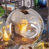 Ripoll hanging light, globe light, pendant light blue, chrome, gold, green, coppery, Smoke-coloured, 6-light sources