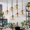 Koyoto hanging light, globe light, pendant light Amber, clear, 6-light sources