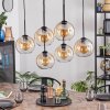 Koyoto hanging light, globe light, pendant light Amber, clear, 6-light sources