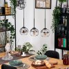 Koyoto hanging light, globe light, pendant light Ecru, black, 3-light sources
