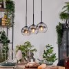 Koyoto hanging light, globe light, pendant light Ecru, black, 3-light sources