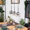 Koyoto hanging light, globe light, pendant light Ecru, black, 3-light sources