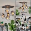 Gastor ceiling light, globe light gold, black, 5-light sources