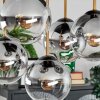 Gastor ceiling light, globe light gold, black, 5-light sources